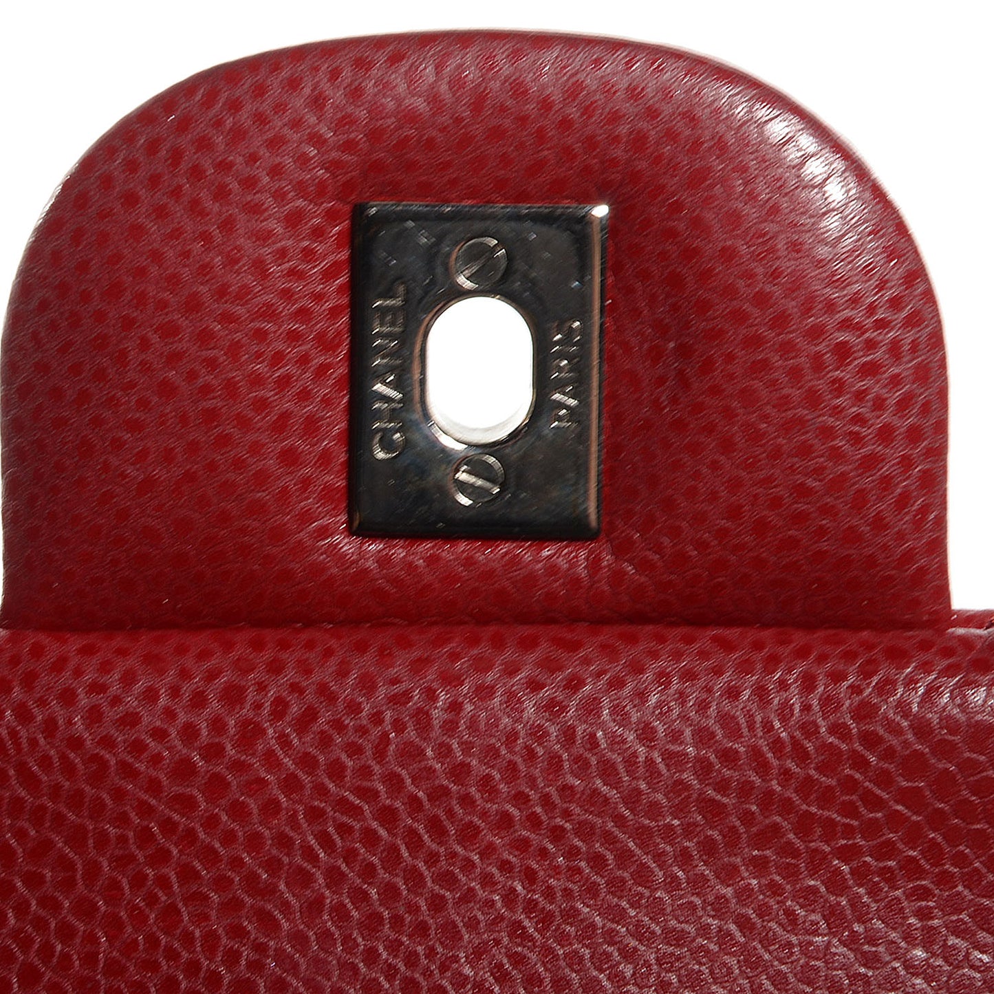 Caviar Jumbo Double Flap Dark Red