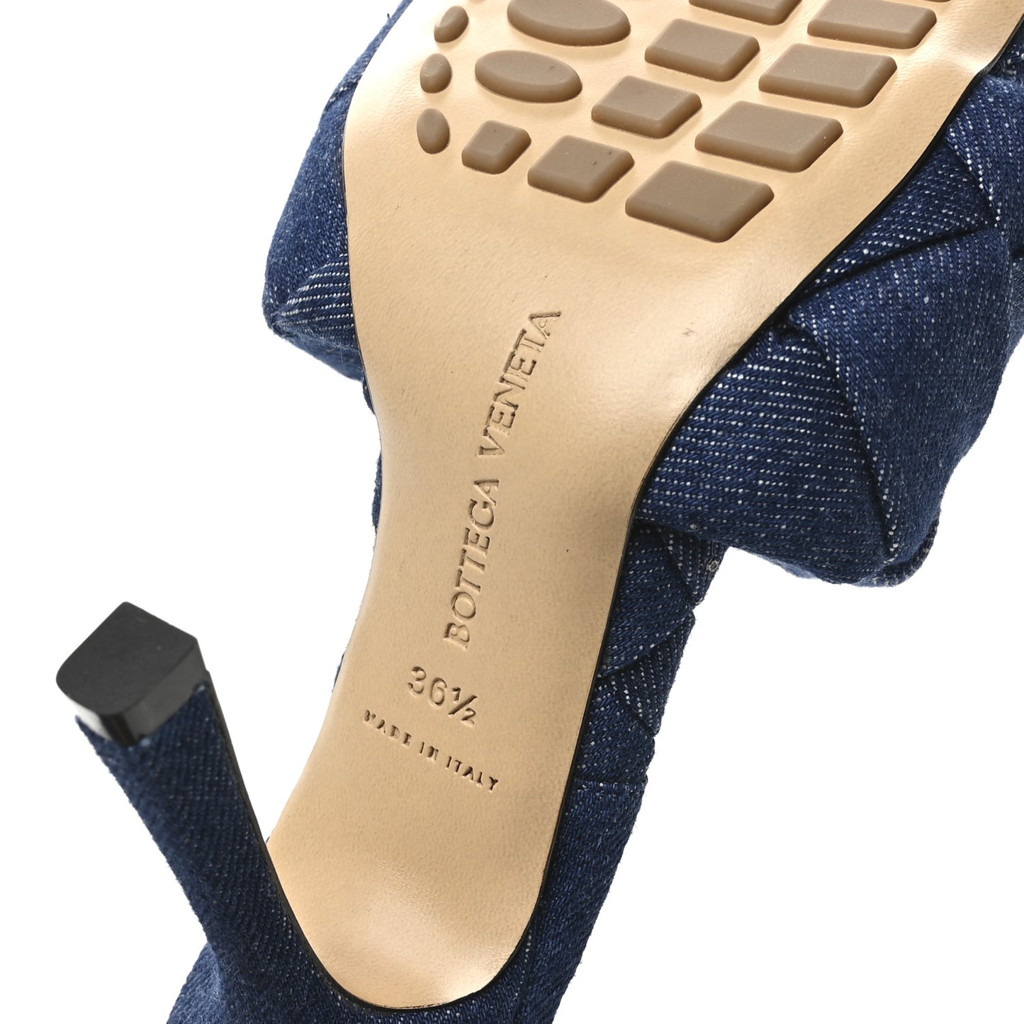 Denim Intrecciato Lido Mule 90 Sandals 36.5 Indigo
