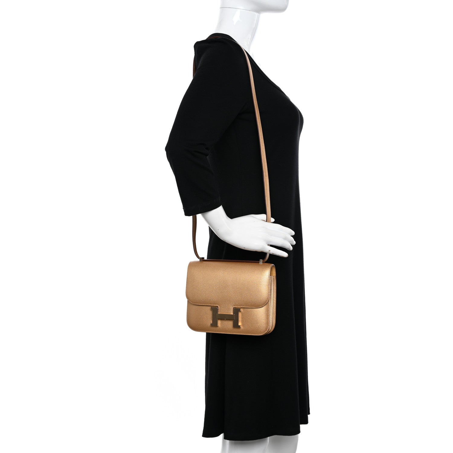 Hermes Metallic Chevre Chamkilight Constance 18 Dore 2 of 10