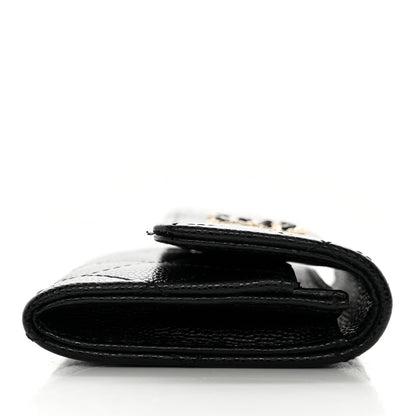 Chanel Caviar Quilted Crystal CC Flap Card Holder Black 9 of 10
