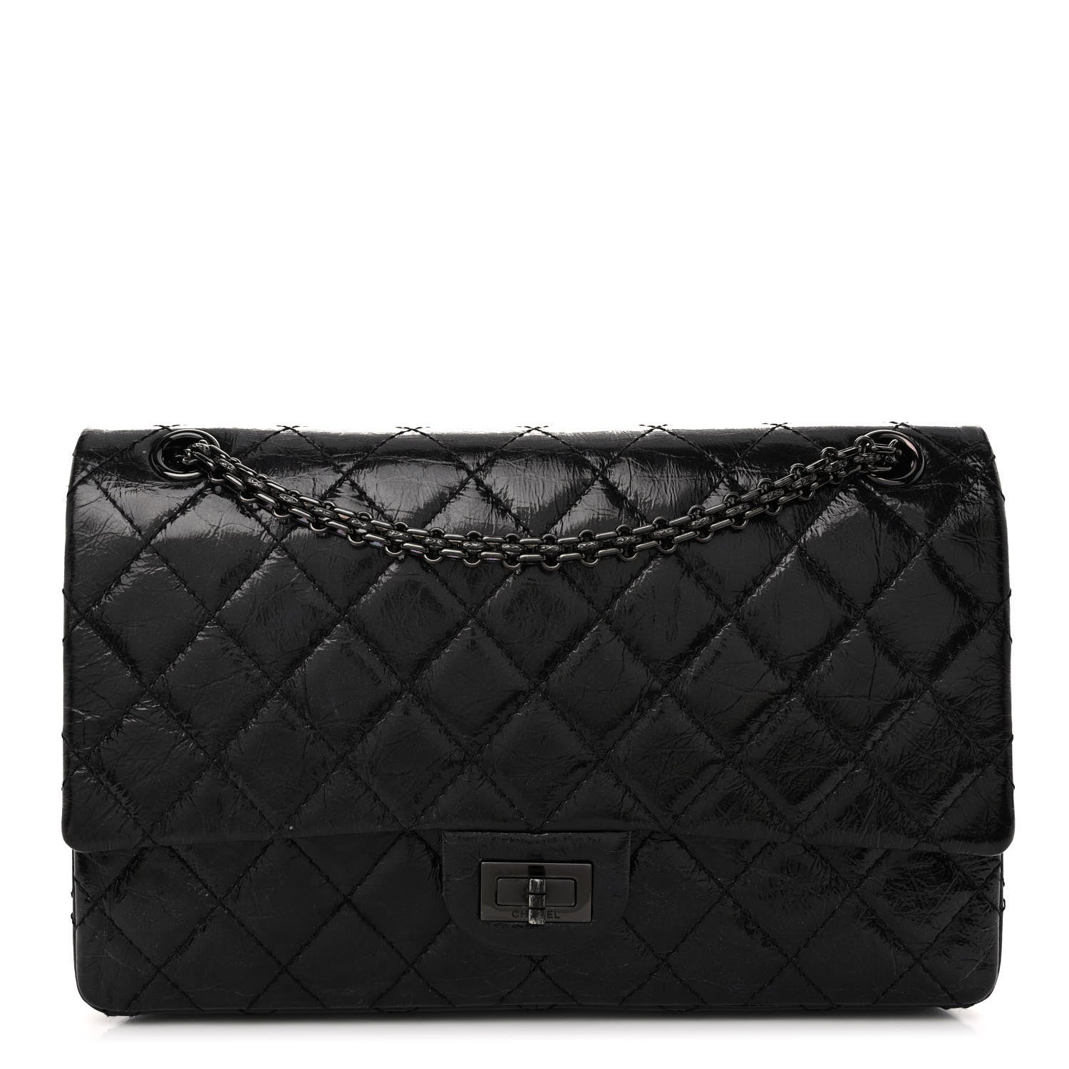 Chanel Glazed Calfskin Quilted 2.55 Reissue 226 Flap So Black 1 of 10