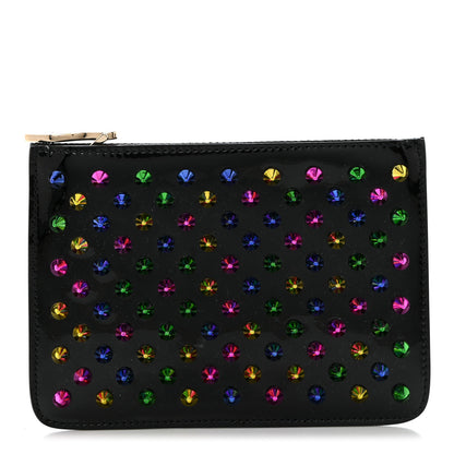Christian Louboutin Patent Spiked Pouch Black Multicolor 1 of 6