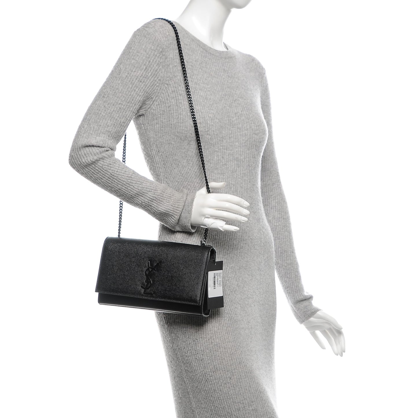 Grain De Poudre Medium Classic Monogram Kate Satchel Black
