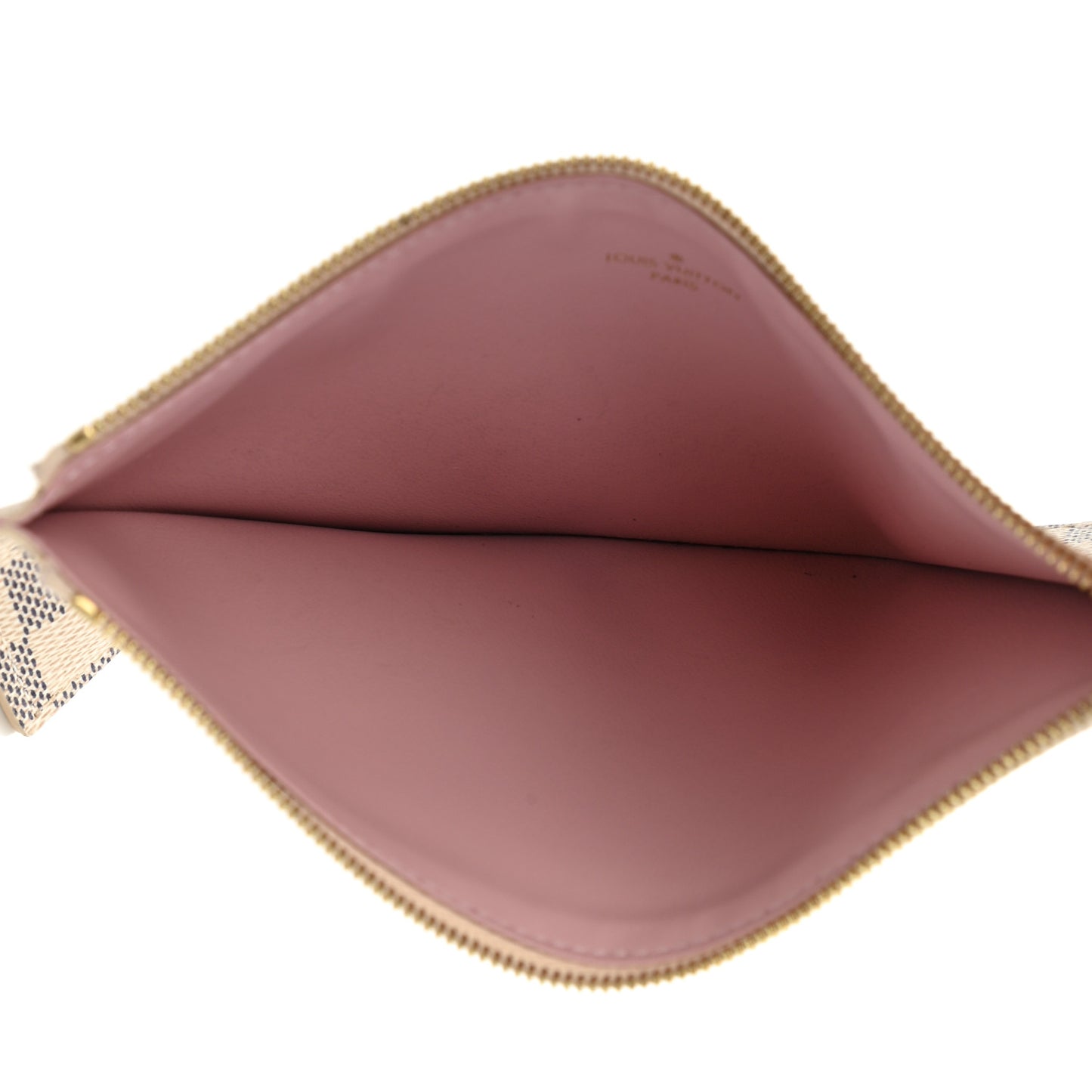 Damier Azur Felicie Chain Wallet Zippered Insert Rose Ballerine