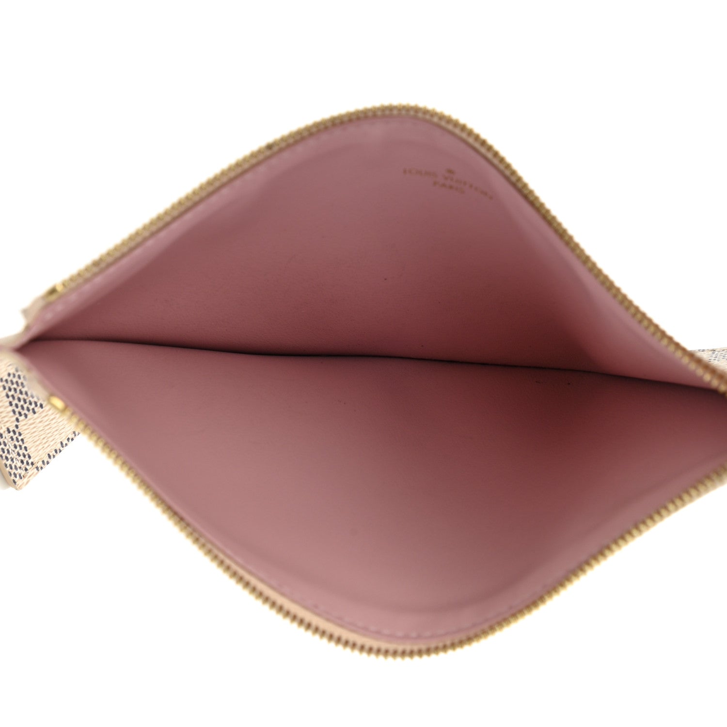 Louis Vuitton Damier Azur Felicie Chain Wallet Zippered Insert Rose Ballerine 5 of 6