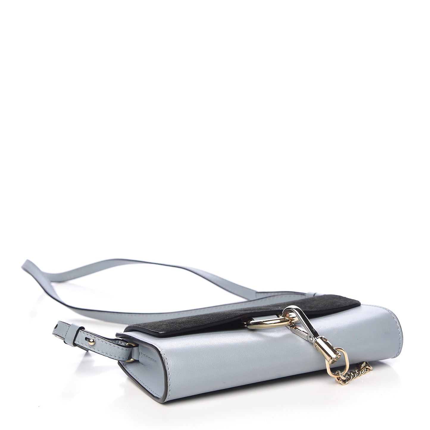 Suede Calfskin Mini Faye Shoulder Bag Fresh Blue Green