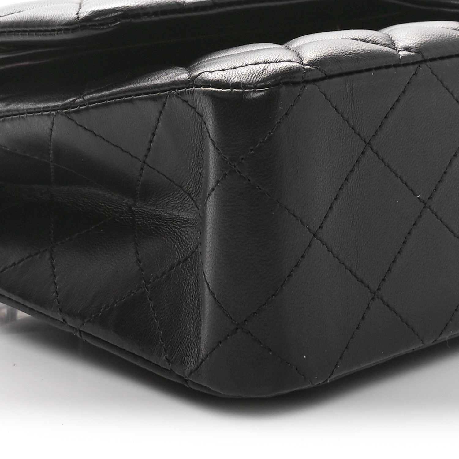 Chanel Lambskin Quilted Medium Double Flap Black 9 of 10