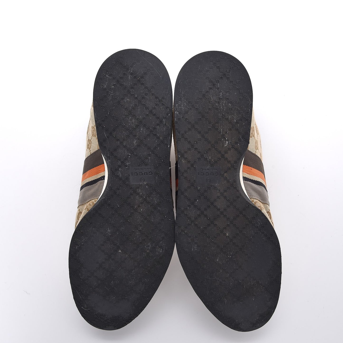 GG Monogram Suede Web Mens Sneakers 10 Brown