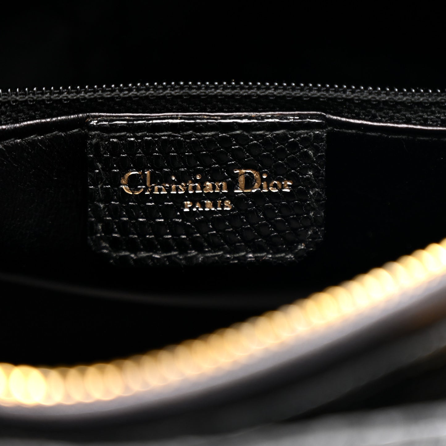 Lizard Medium Lady Dior Black