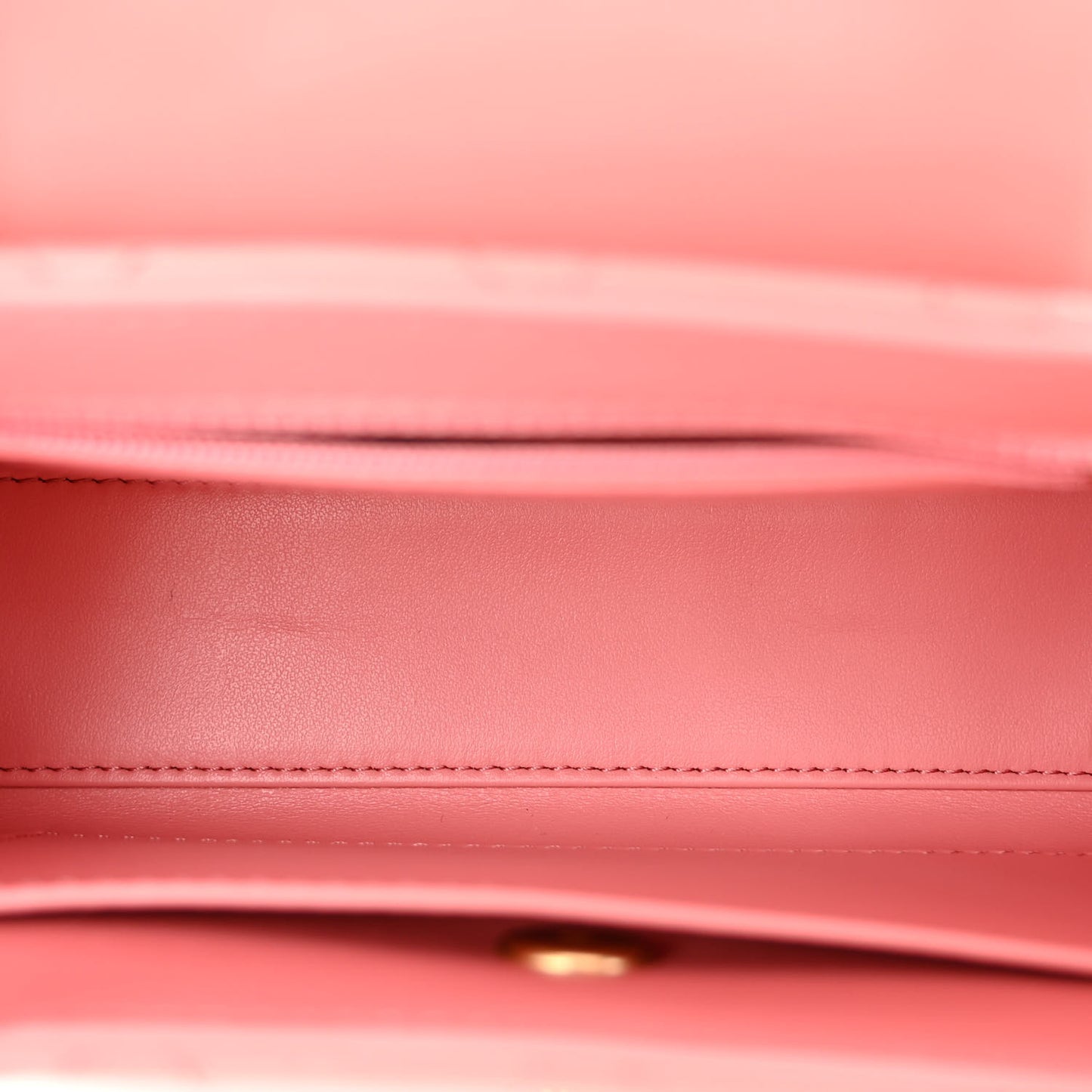 Shiny Aged Calfskin Quilted Nano Kelly Shopper Coral Pink