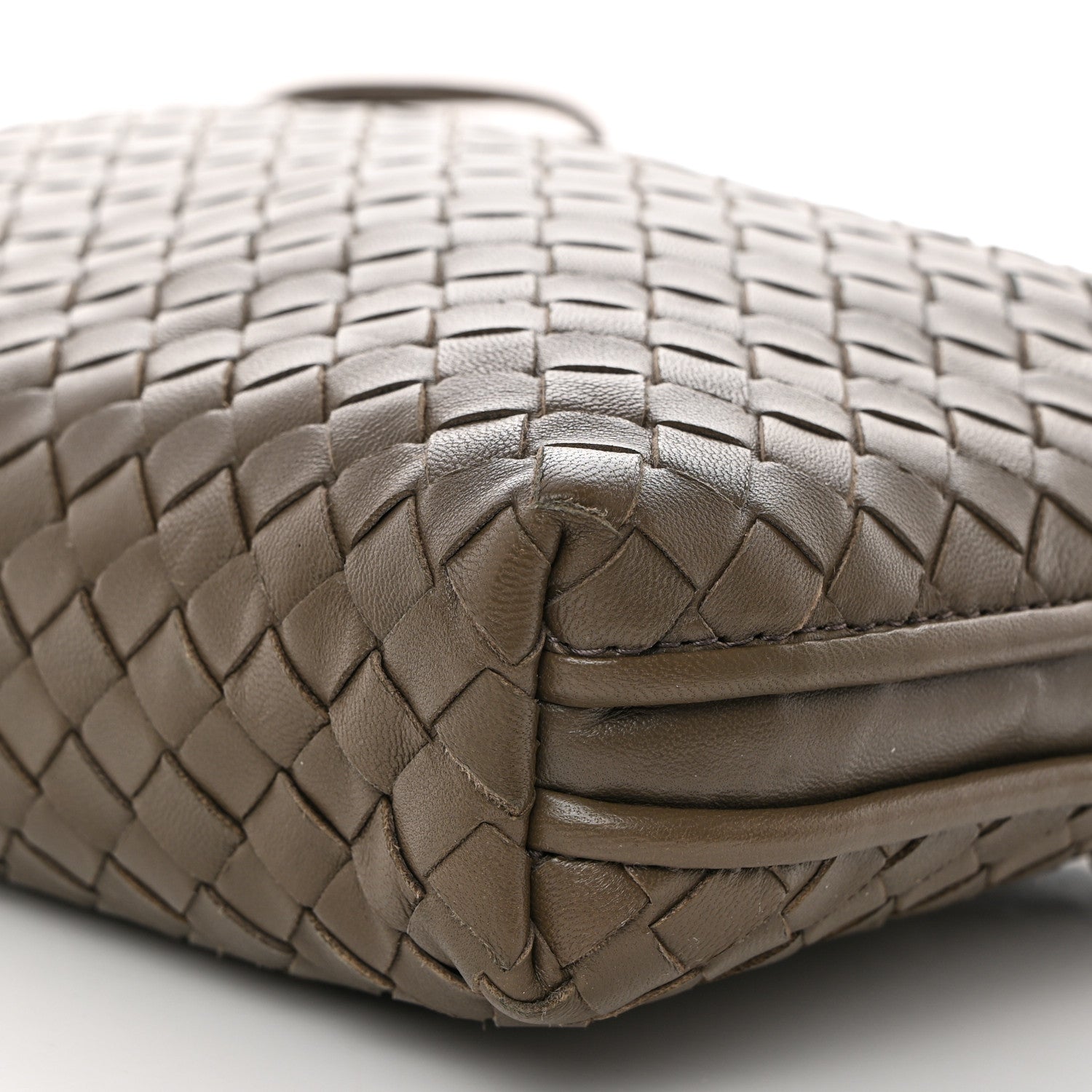 Bottega Veneta Nappa Intrecciato Nodini Crossbody Messenger Taupe Grey 10 of 11