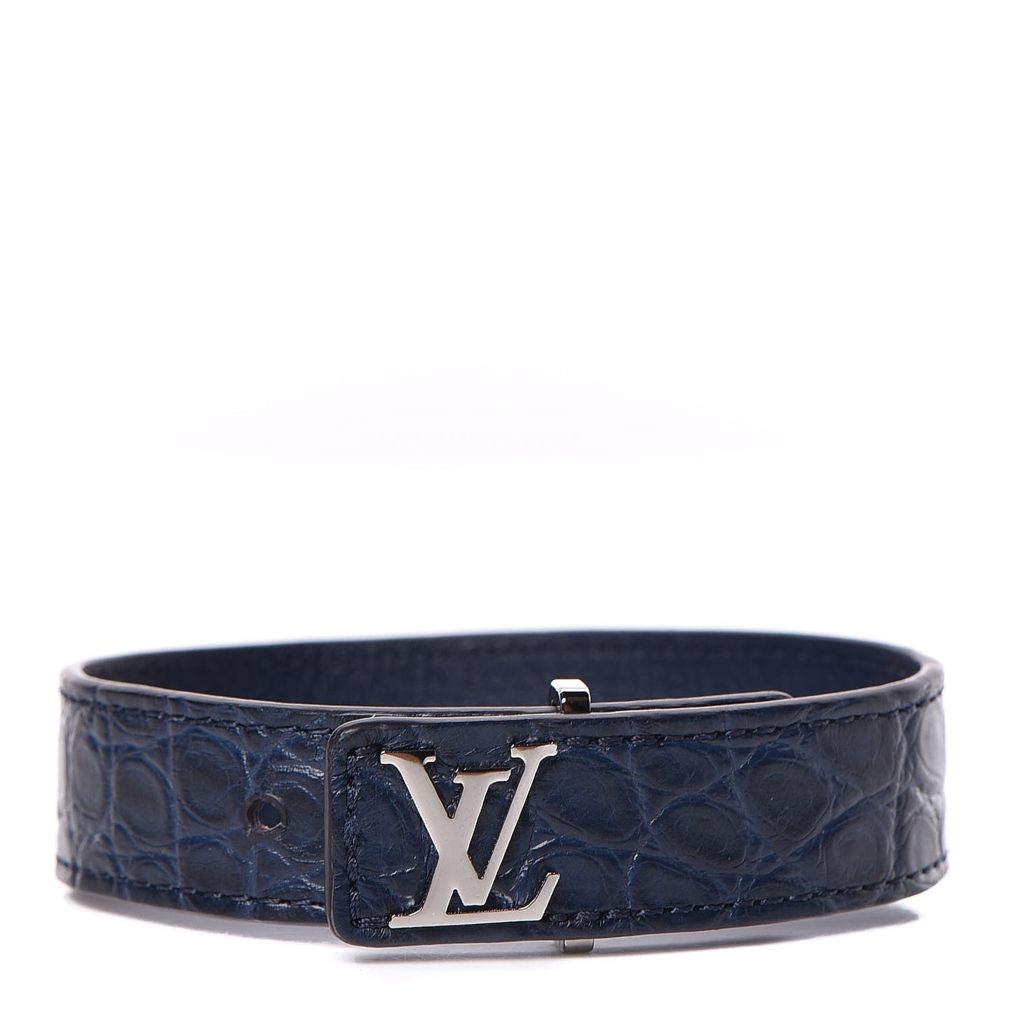 Crocodile LV Slim Bracelet 21 Navy
