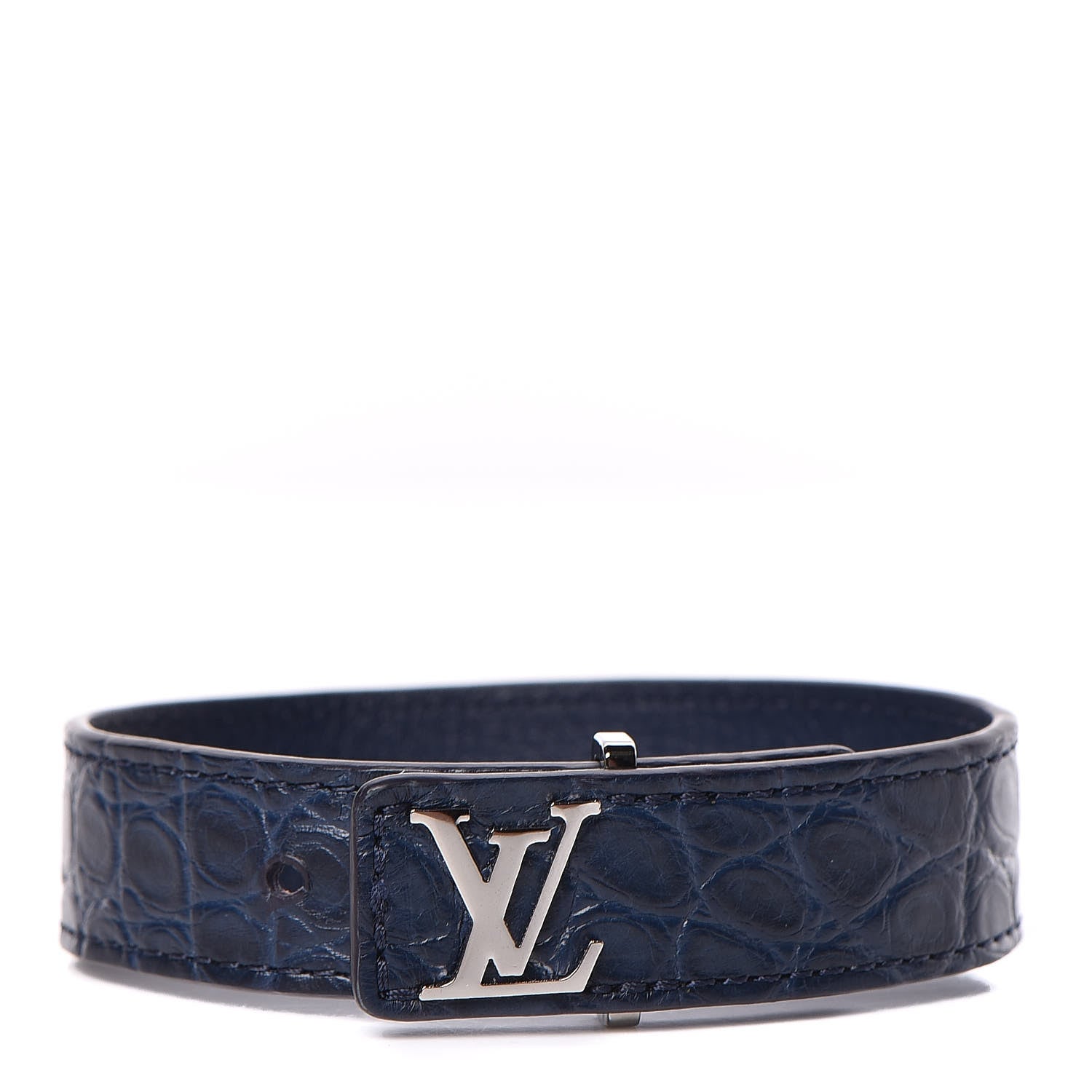 Louis Vuitton Crocodile LV Slim Bracelet 21 Navy 1 of 10