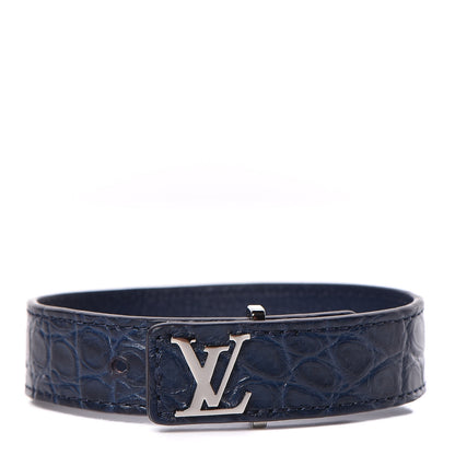 Louis Vuitton Crocodile LV Slim Bracelet 21 Navy 1 of 10