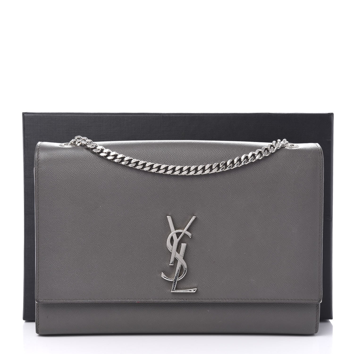 Saint Laurent Grain De Poudre Large Classic Monogram Kate Satchel Earth 11 of 11