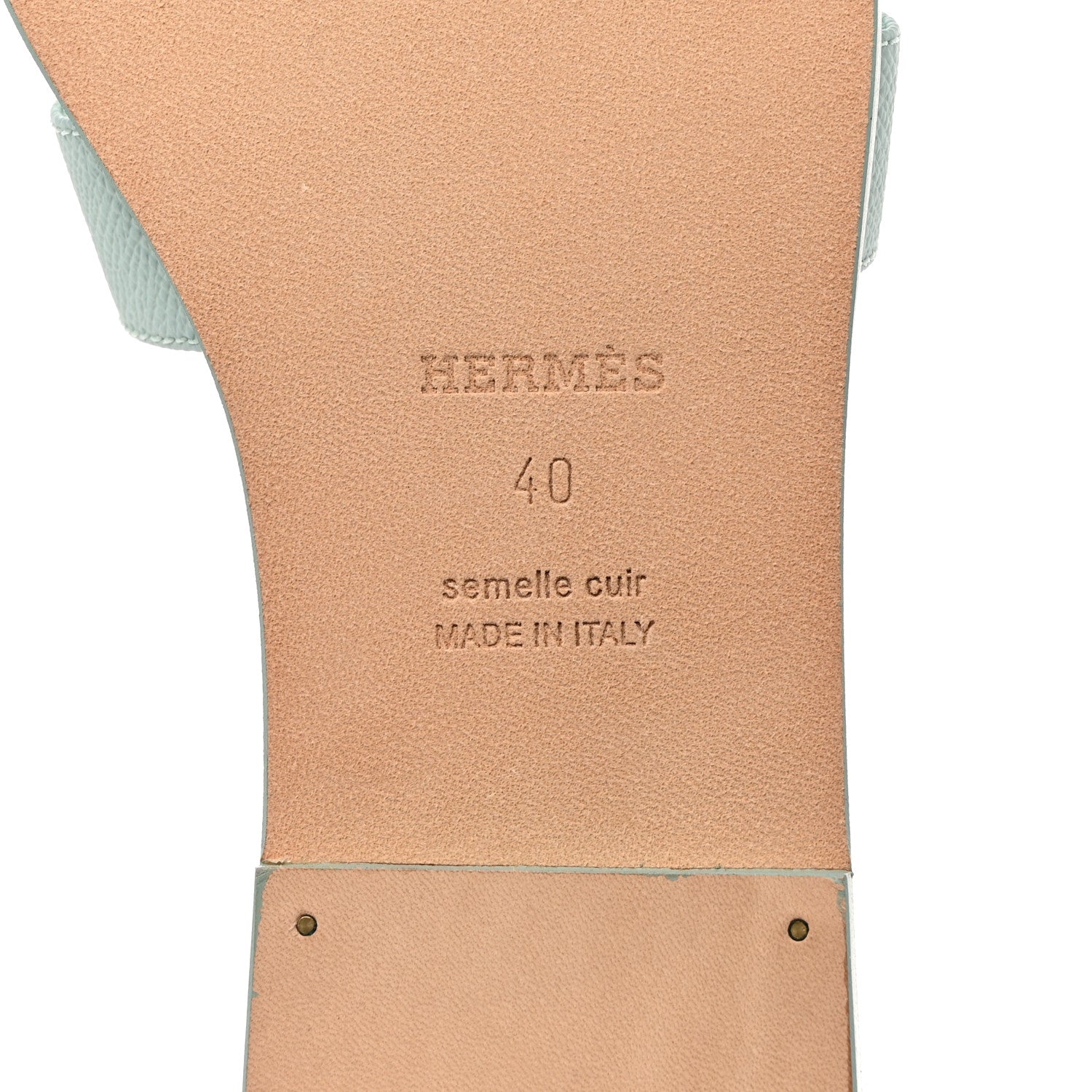Hermes Epsom Oran Sandals 40 Vert Embrun 8 of 8