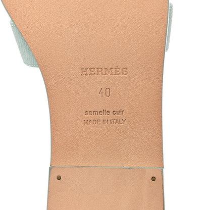 Hermes Epsom Oran Sandals 40 Vert Embrun 8 of 8