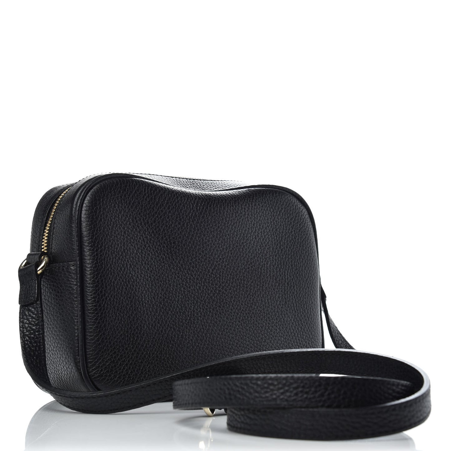 Pebbled Calfskin Small Soho Disco Bag Black