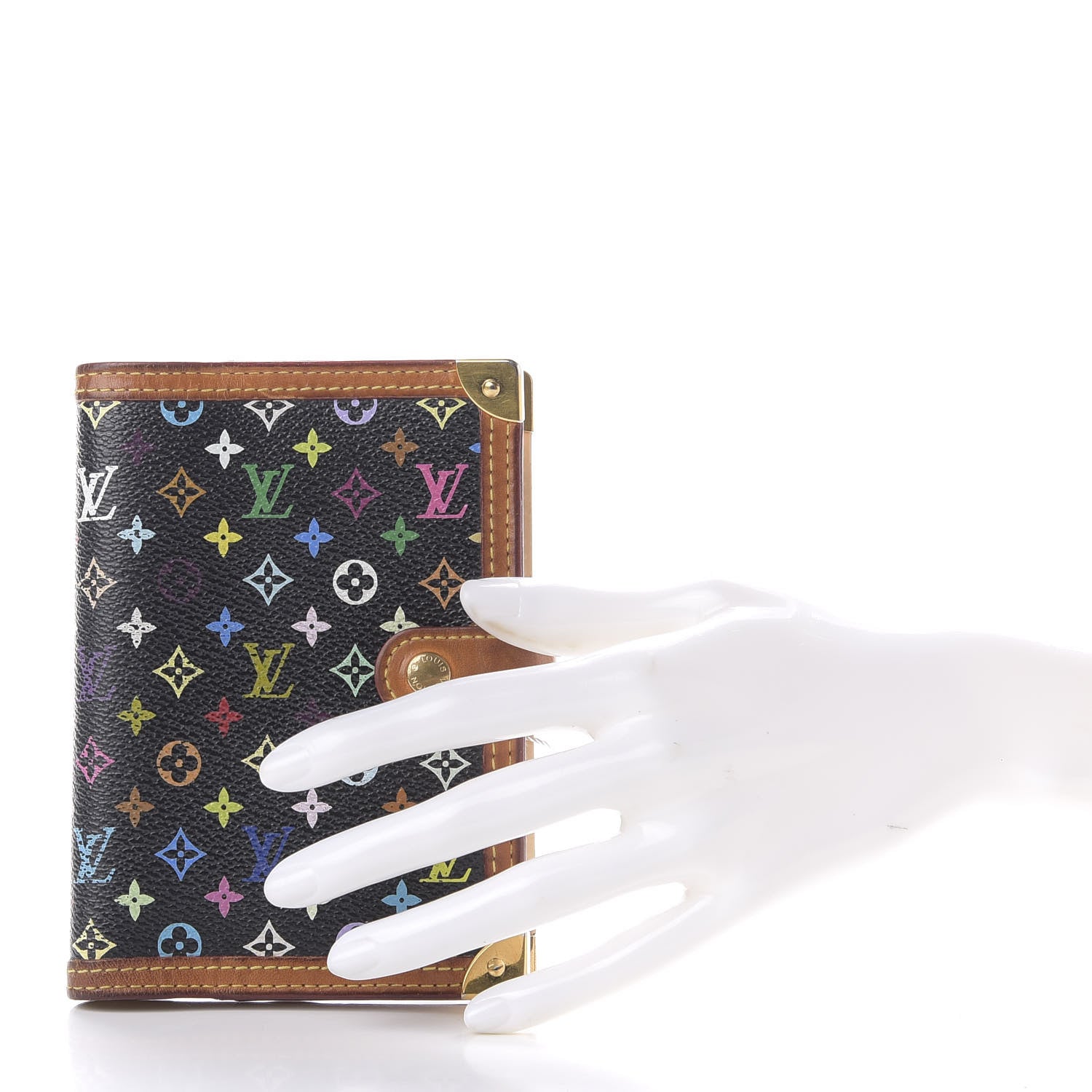Louis Vuitton Monogram Multicolor Small Ring Agenda Cover Black 2 of 7