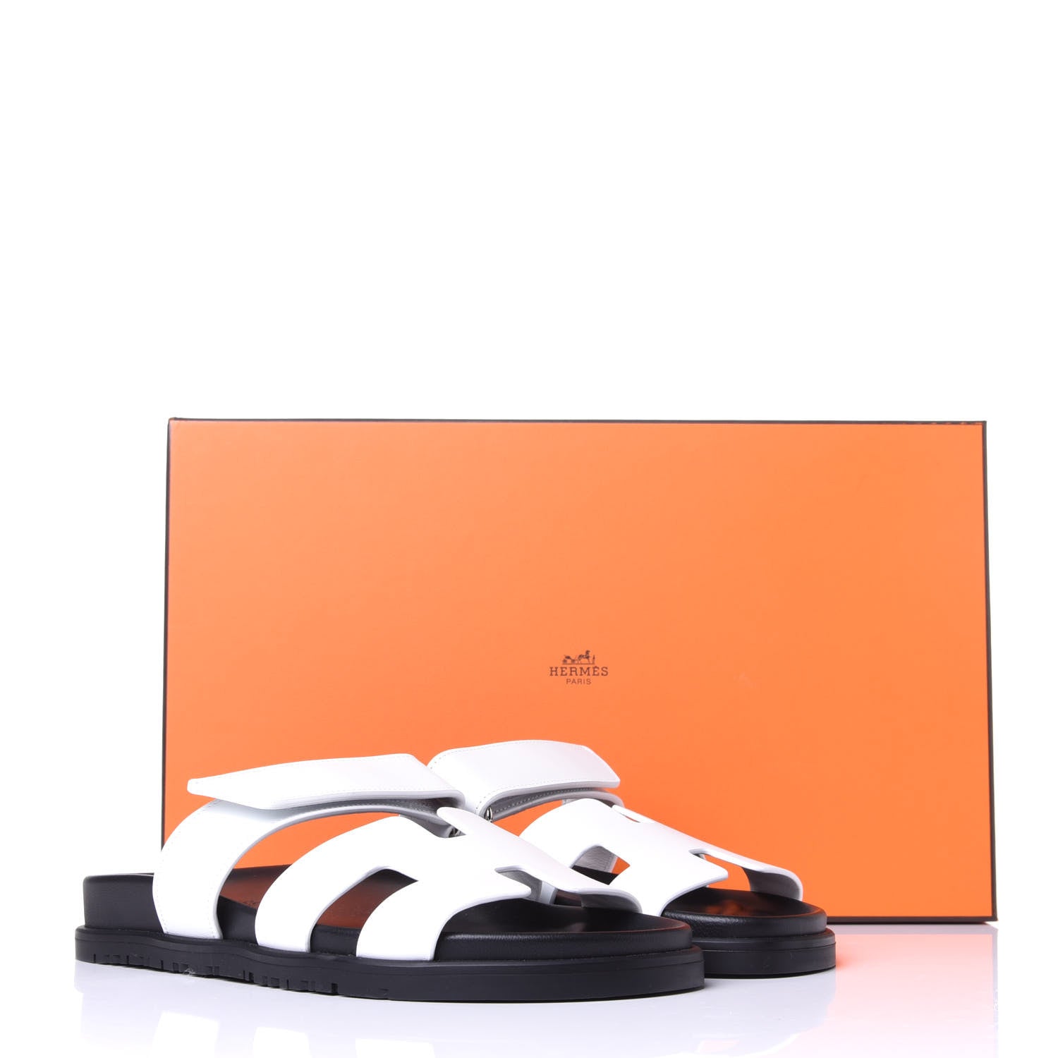 Hermes Calfskin Womens Chypre Sandals 37 White 11 of 11