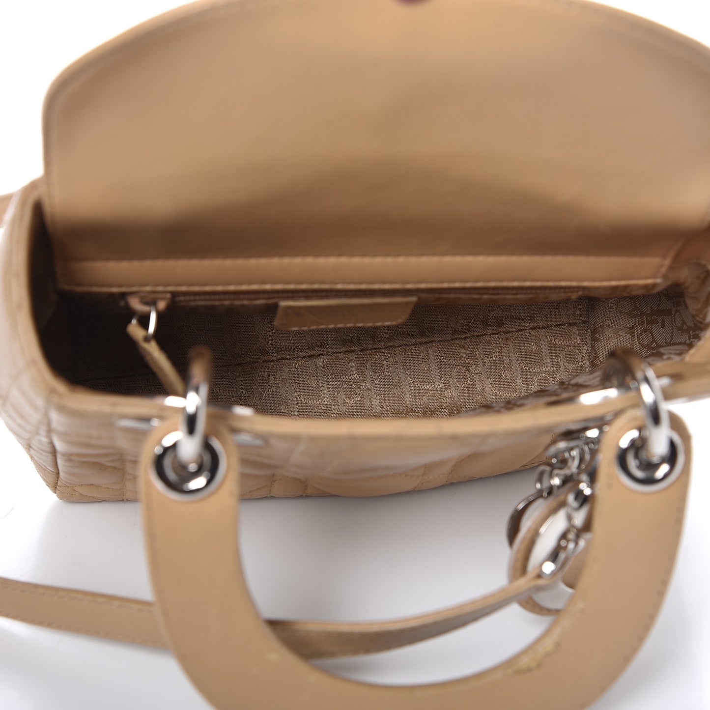 Lambskin Cannage Mini Lady Dior Beige