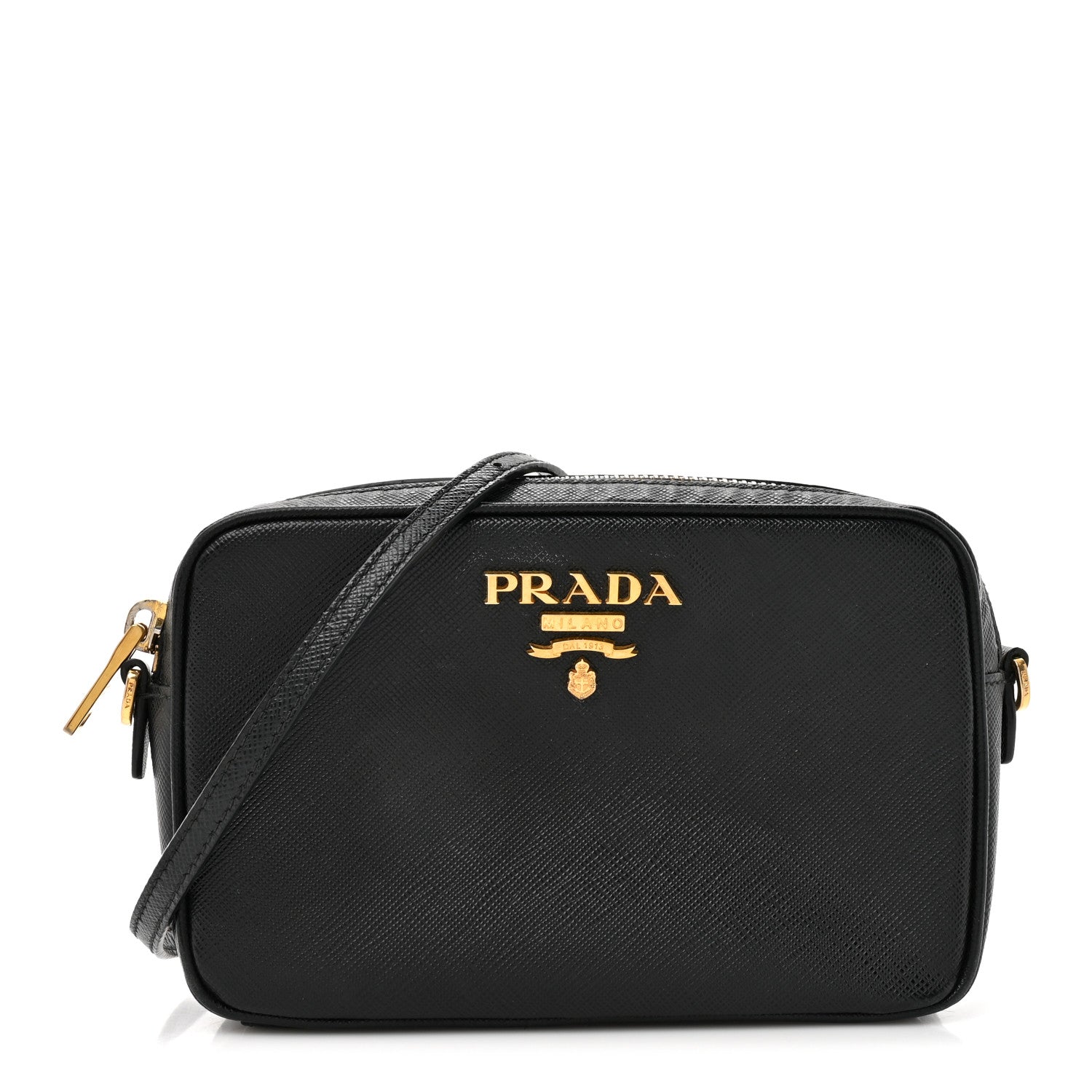 Prada Saffiano Mini Camera Crossbody Bag Black 1 of 13