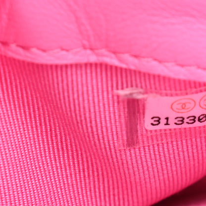 Chanel Lambskin Quilted Flap Phone Holder With Chain Neon Pink 9 of 14