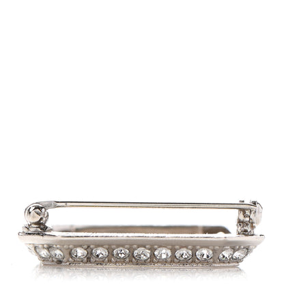 Chanel Crystal CC Brooch Silver 4 of 5