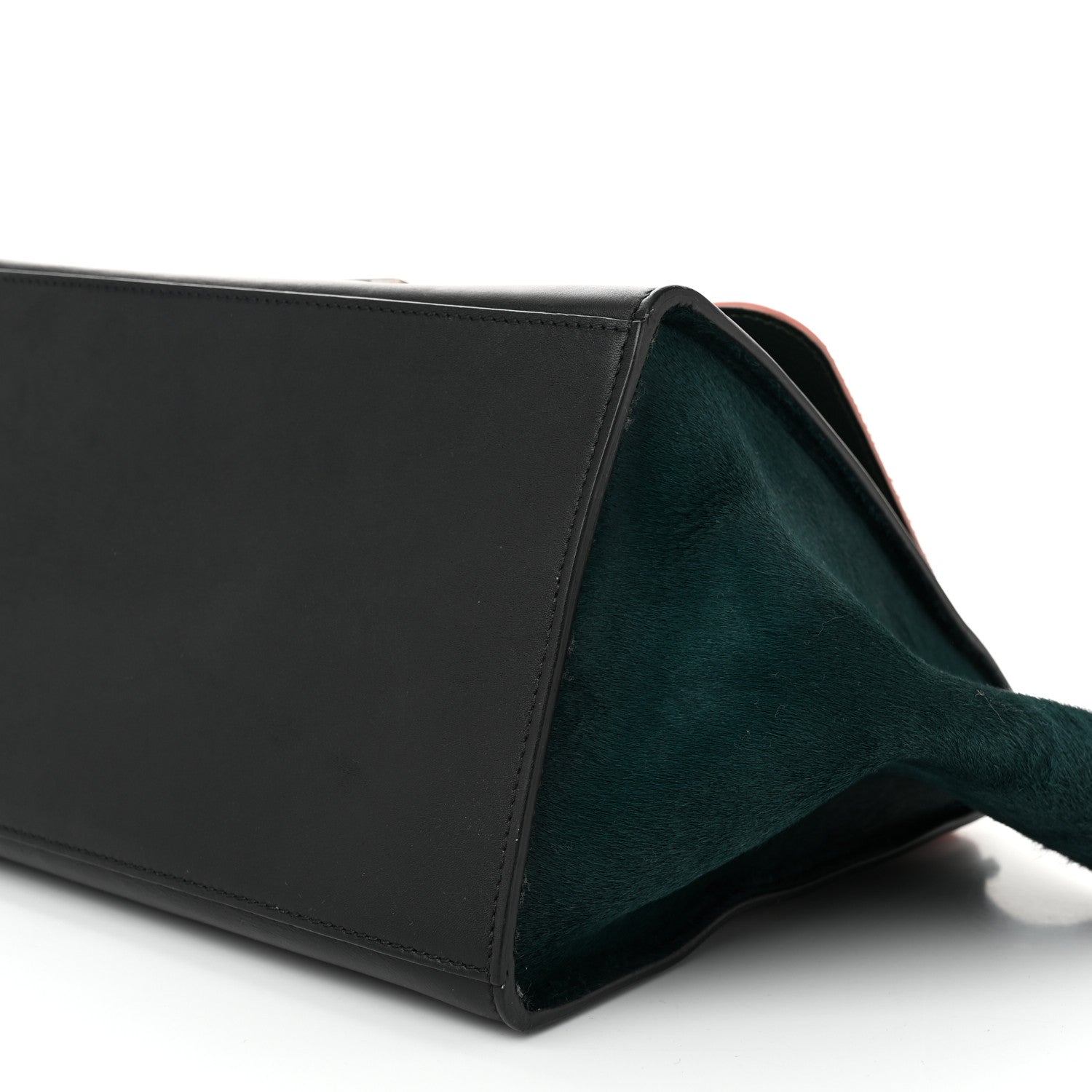 Celine Pony Hair Smooth Calfskin Medium Tri-Color Trapeze Flamingo Green Black 9 of 10