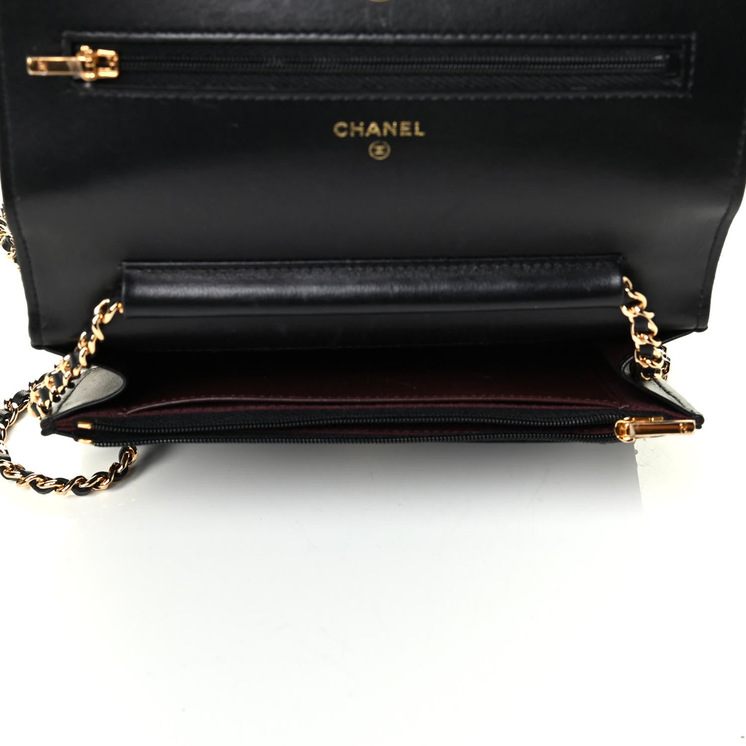 Chanel Lambskin Quilted Wallet On Chain WOC Black 4 of 5