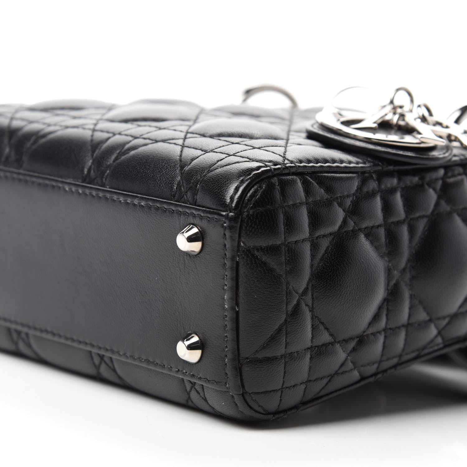 Christian Dior Lambskin Cannage Mini Lady Dior Black 7 of 11