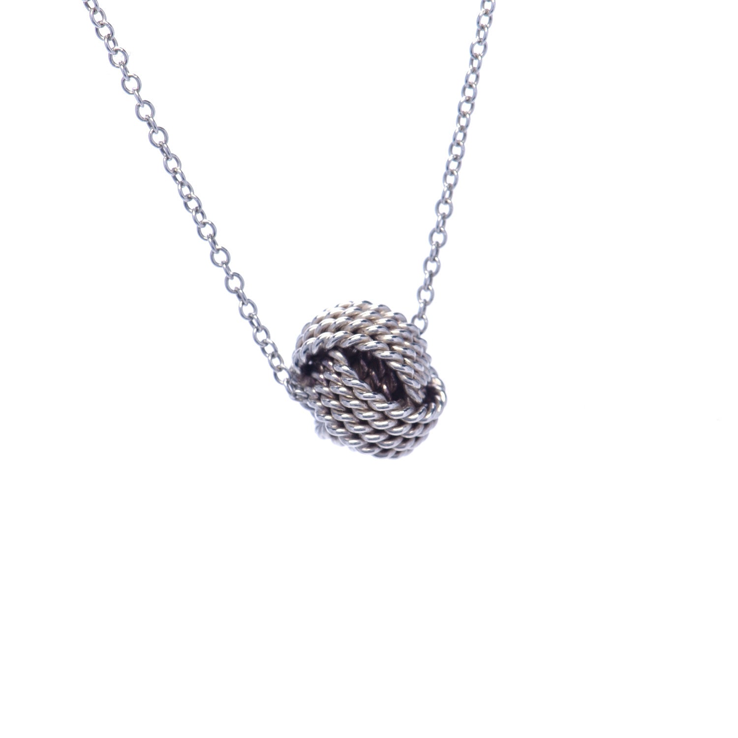 Tiffany Sterling Silver Twist Knot Pendant Necklace 4 of 6