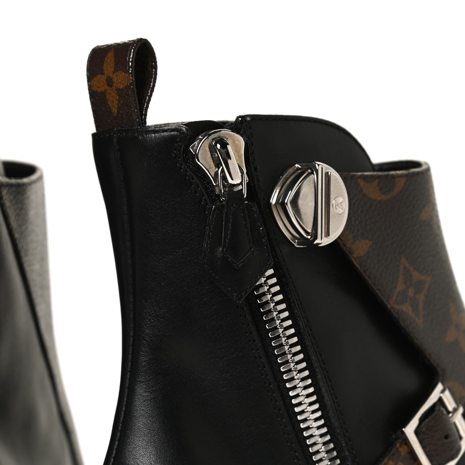 Louis Vuitton Calfskin Monogram Jumble Flat Ankle Boots 37 Black 10 of 11