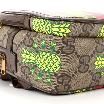 Gucci Jumbo GG Supreme Monogram Textured Dollar Calfskin Small Pineapple What's Inside Retro Interlocking G Backpack Beige Ebony Green Pink New Acero 9 of 10