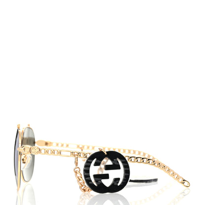 Gucci Aviator Charm Chain Sunglasses GG0727S Gold 3 of 8