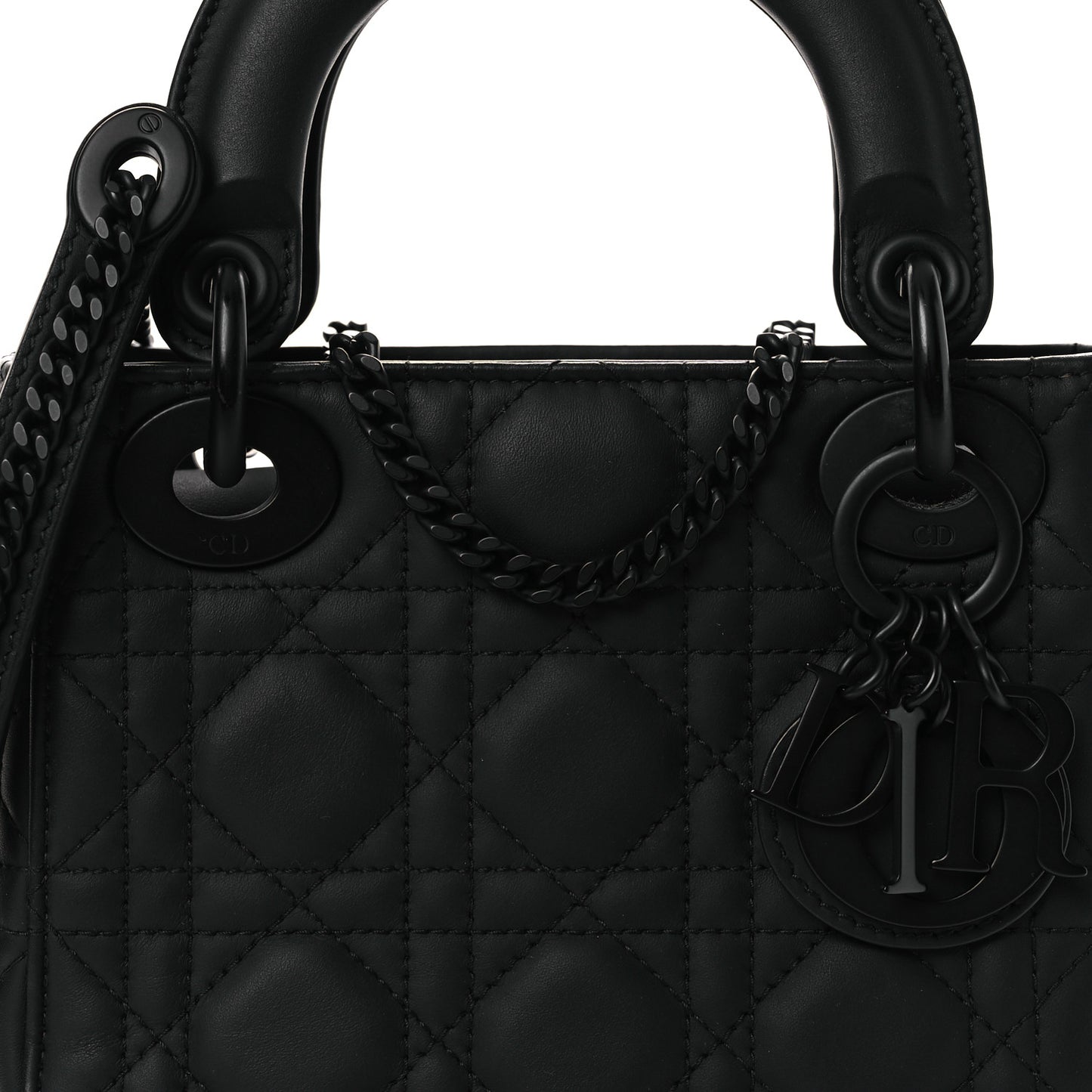 Ultra Matte Calfskin Cannage Mini Lady Dior Black
