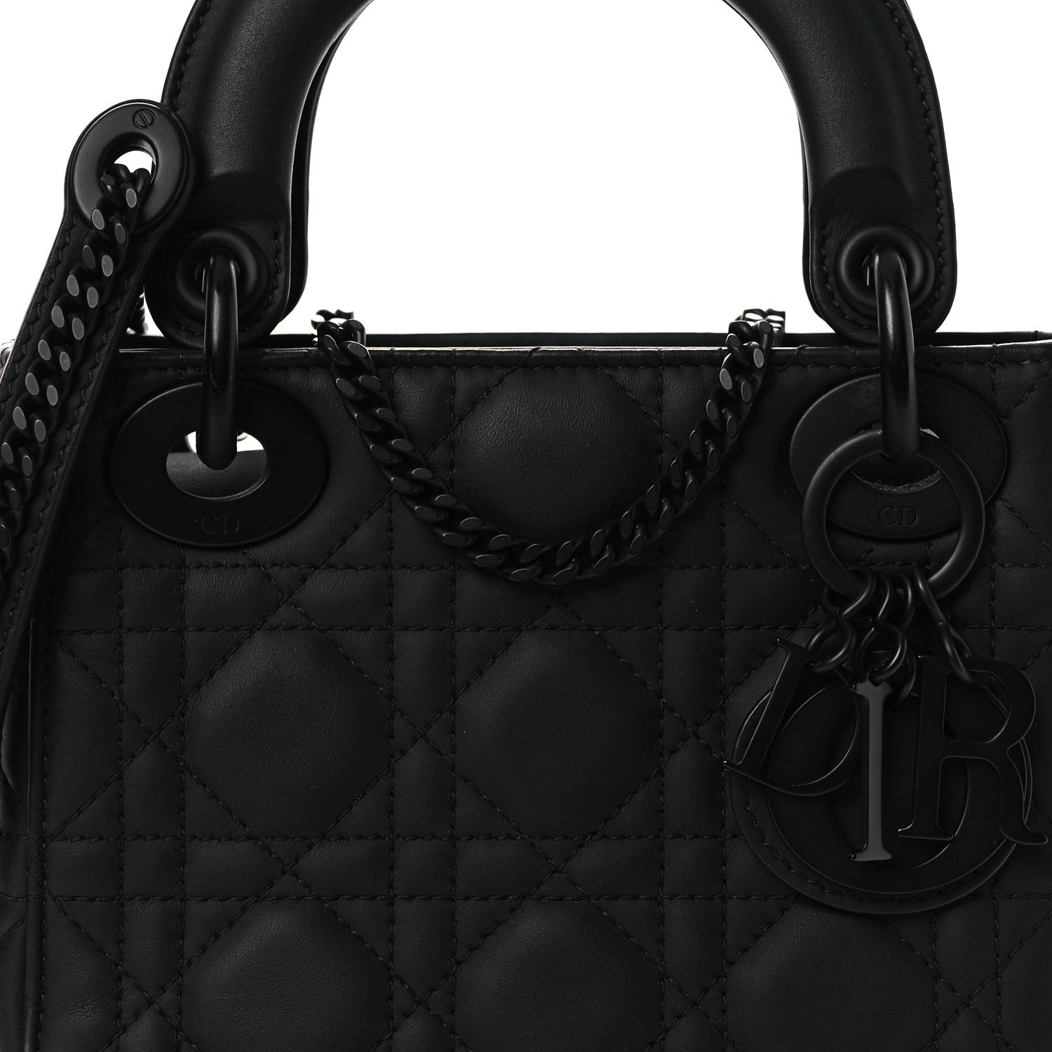 Christian Dior Ultra Matte Calfskin Cannage Mini Lady Dior Black 8 of 14