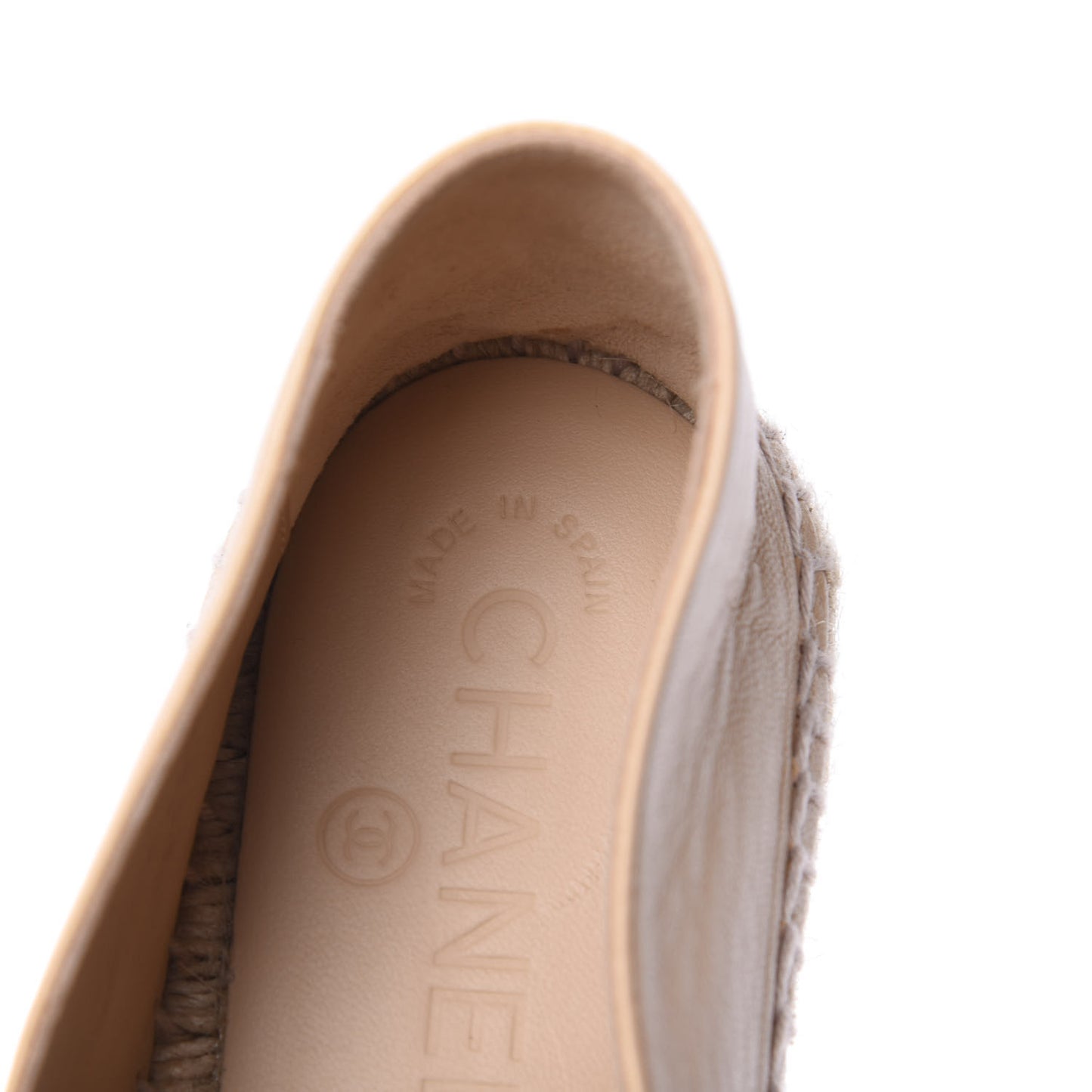Lambskin CC Espadrilles 38 Beige Black