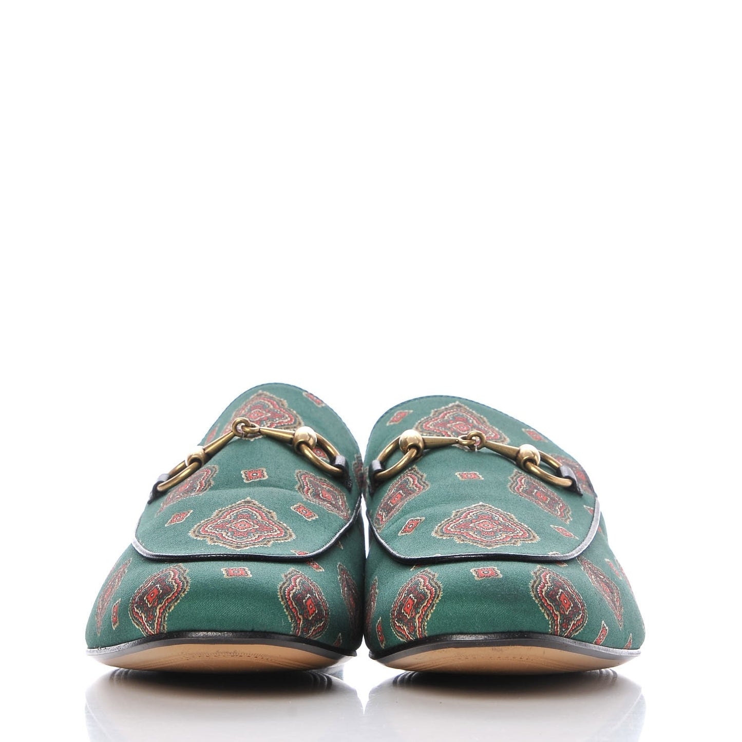 Satin Goatskin Jewel Highlands Printed Mens Princetown Slippers 8 Green