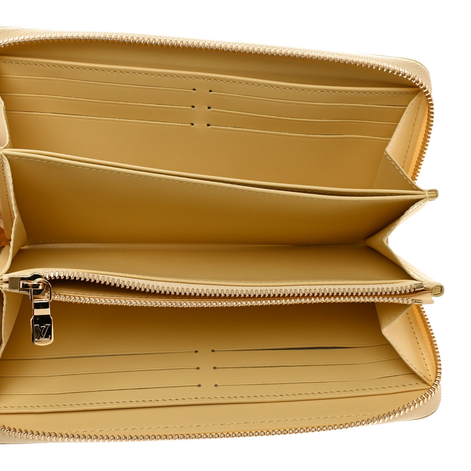 Louis Vuitton Calfskin Nanogram Embossed Zippy Wallet Jaune 5 of 7