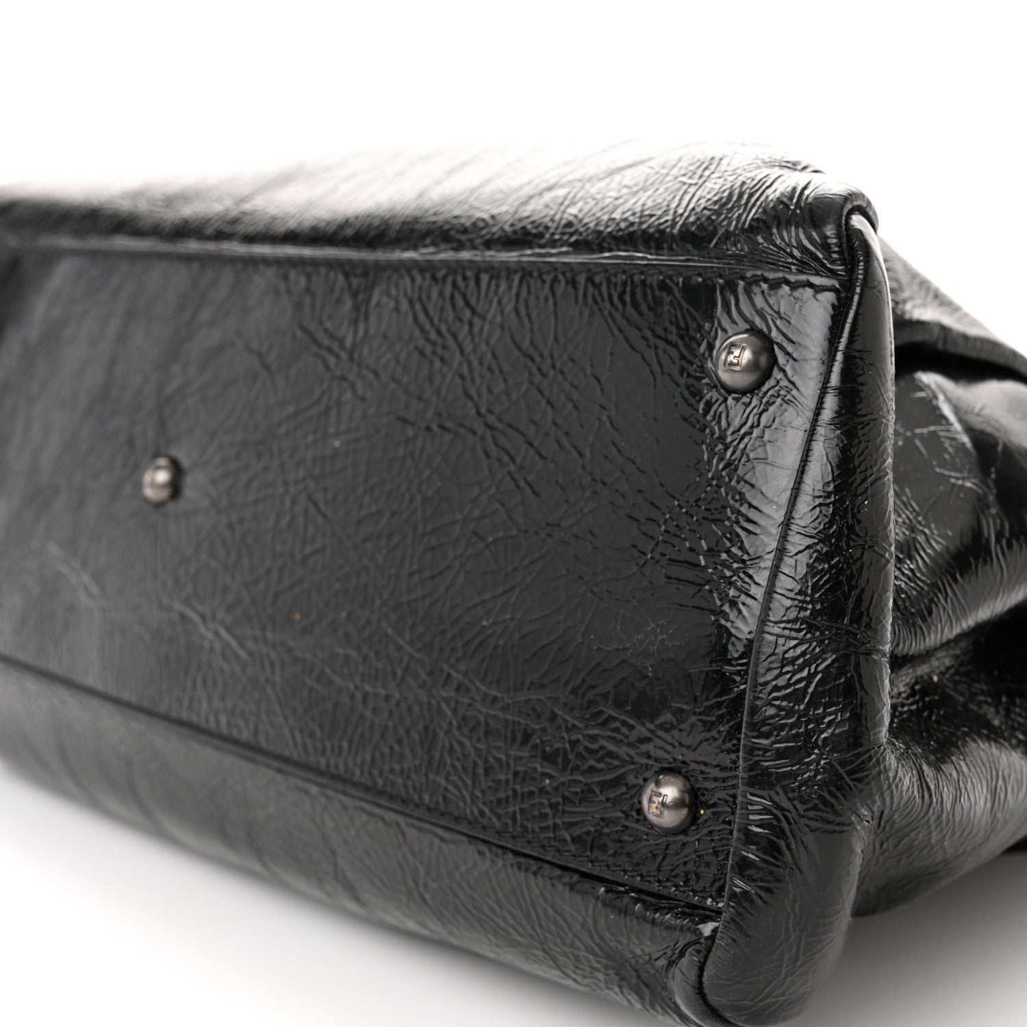 Fendi Patent Large Peekaboo Iconic Satchel Black 10 of 17