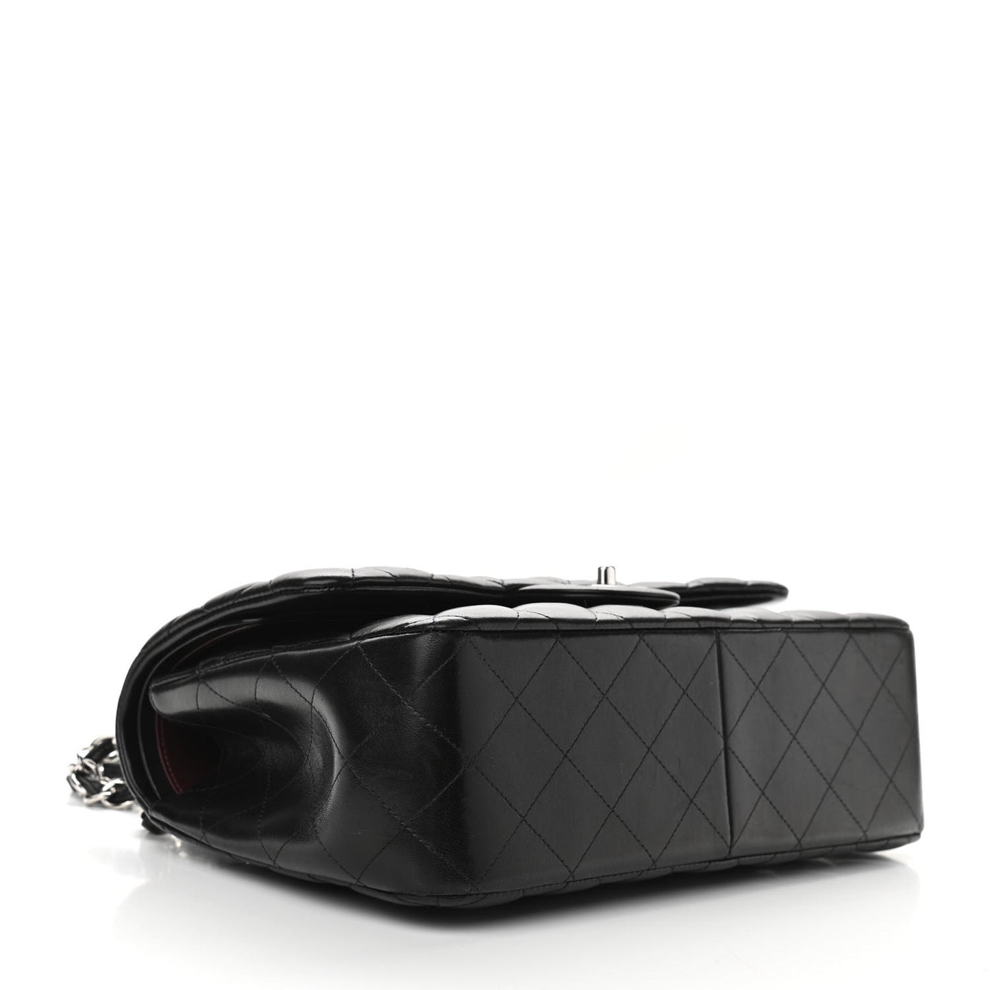 Lambskin Quilted Jumbo Double Flap Black