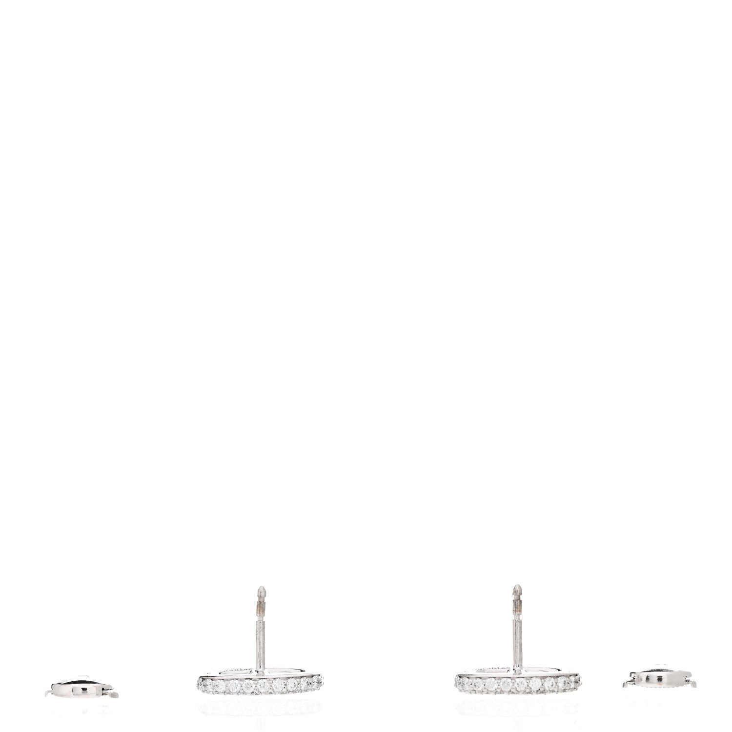 Hermes 18K White Gold Diamond New Farandole Earrings 3 of 5