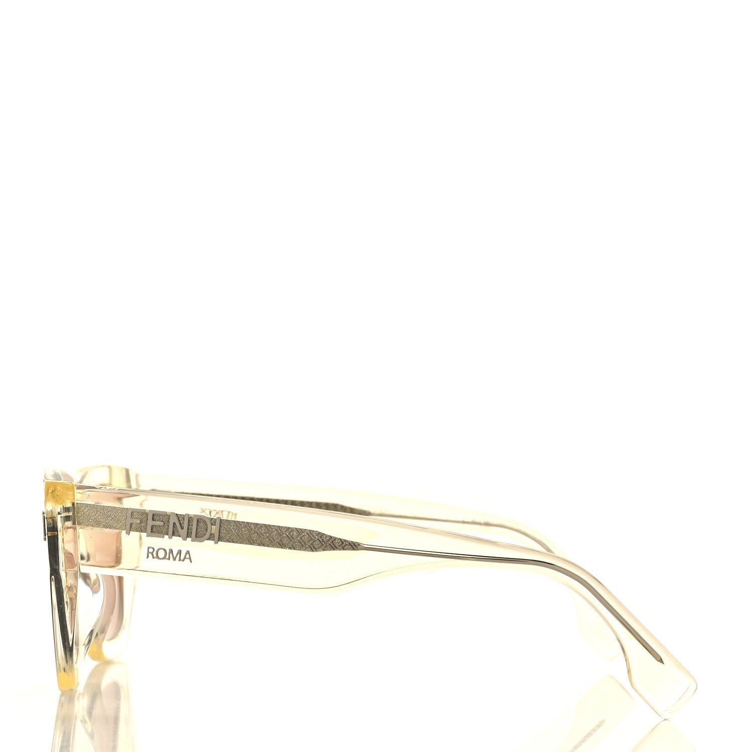 Fendi Acetate Fendi Square Sunglasses FE40100I Shiny Yellow 3 of 6