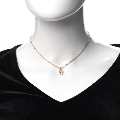 Hermes 18K Rose Gold Diamond PM New Farandole Pendant Necklace SH 2 of 6