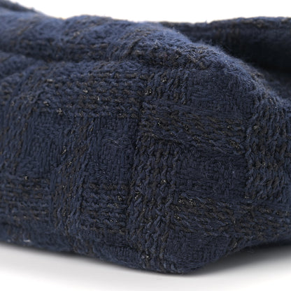 Chanel Tweed Quilted Maxi Chanel 19 Flap Navy 9 of 12