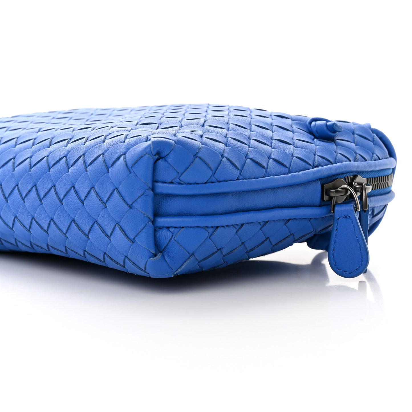 Nappa Intrecciato Nodini Crossbody Messenger Signal Blue