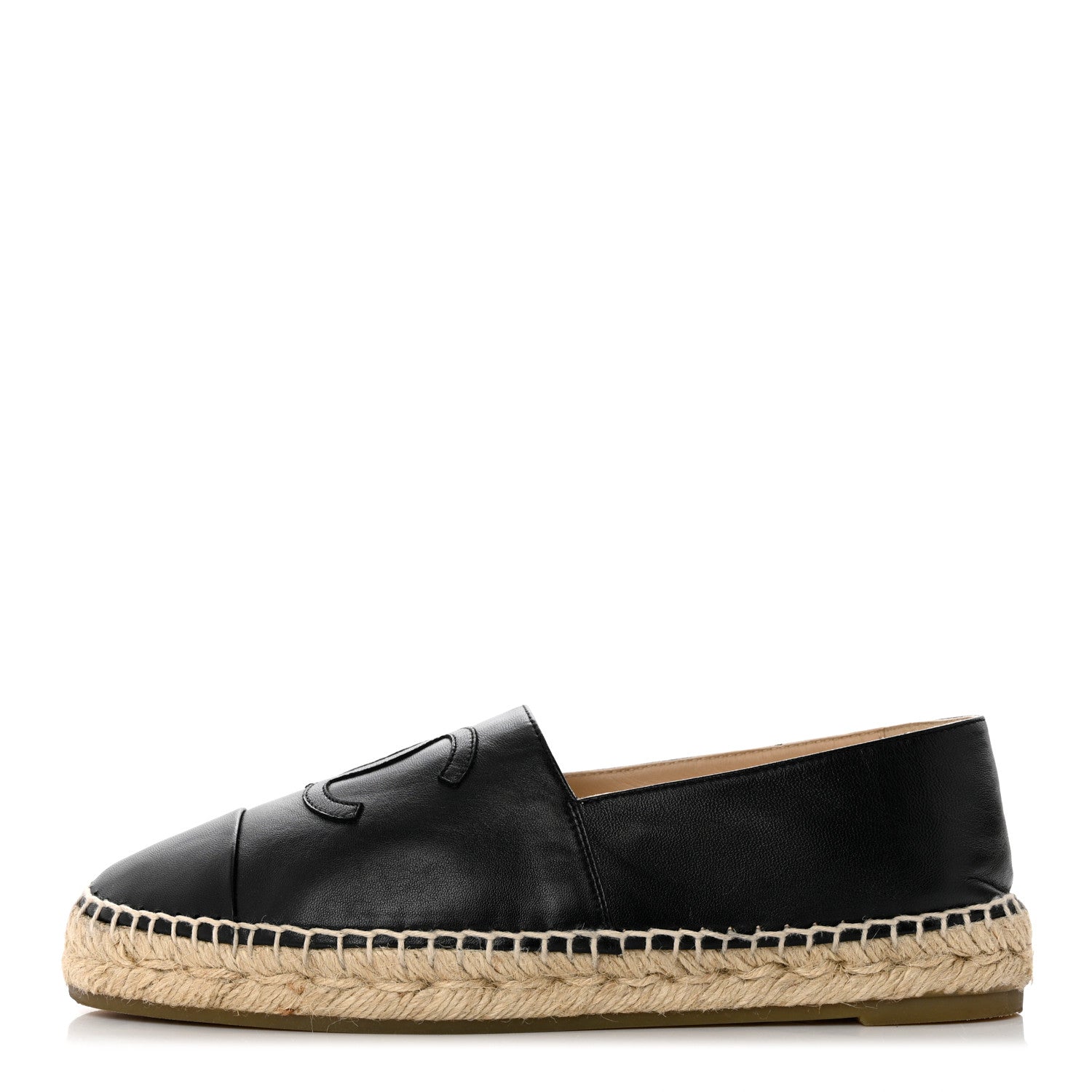 Chanel Lambskin CC Espadrilles 40 Black 1 of 9