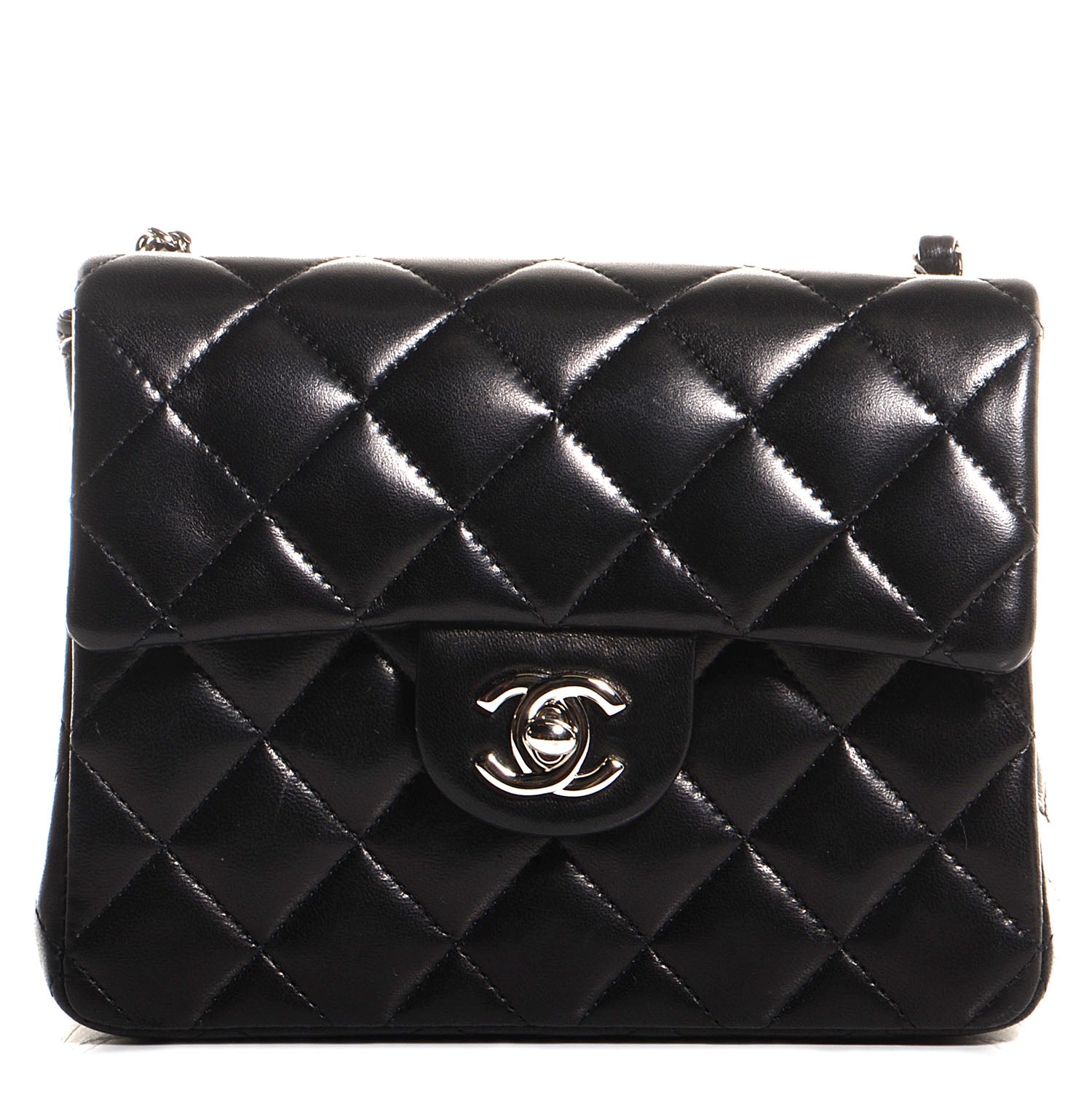 Chanel Lambskin Quilted Mini Square Flap Black 1 of 8