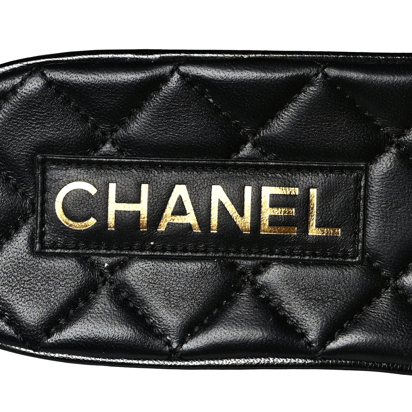 Shiny Goatskin Quilted CC Mules Sandals 40.5 Black